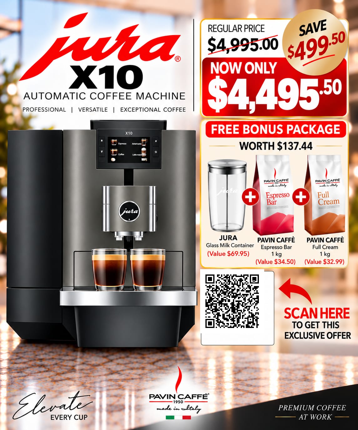 Jura X10 Home Show Special SAVE $499.50 + $137.44 Bonus Package