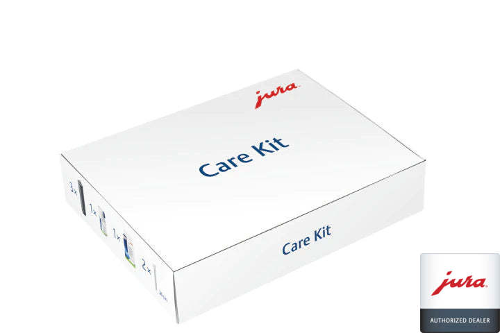 JURA Care Kit Includes: (3) Claris Smart Filters (1) 3-phase cleaning tablets (6 pack) (1) 90g Milk system cleaning tabs (2) Milk pipes